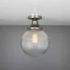Stanley Holophane Glass Globe Ceiling Light 7.9" -Home-Lighting Sale mlcf37antslv 1