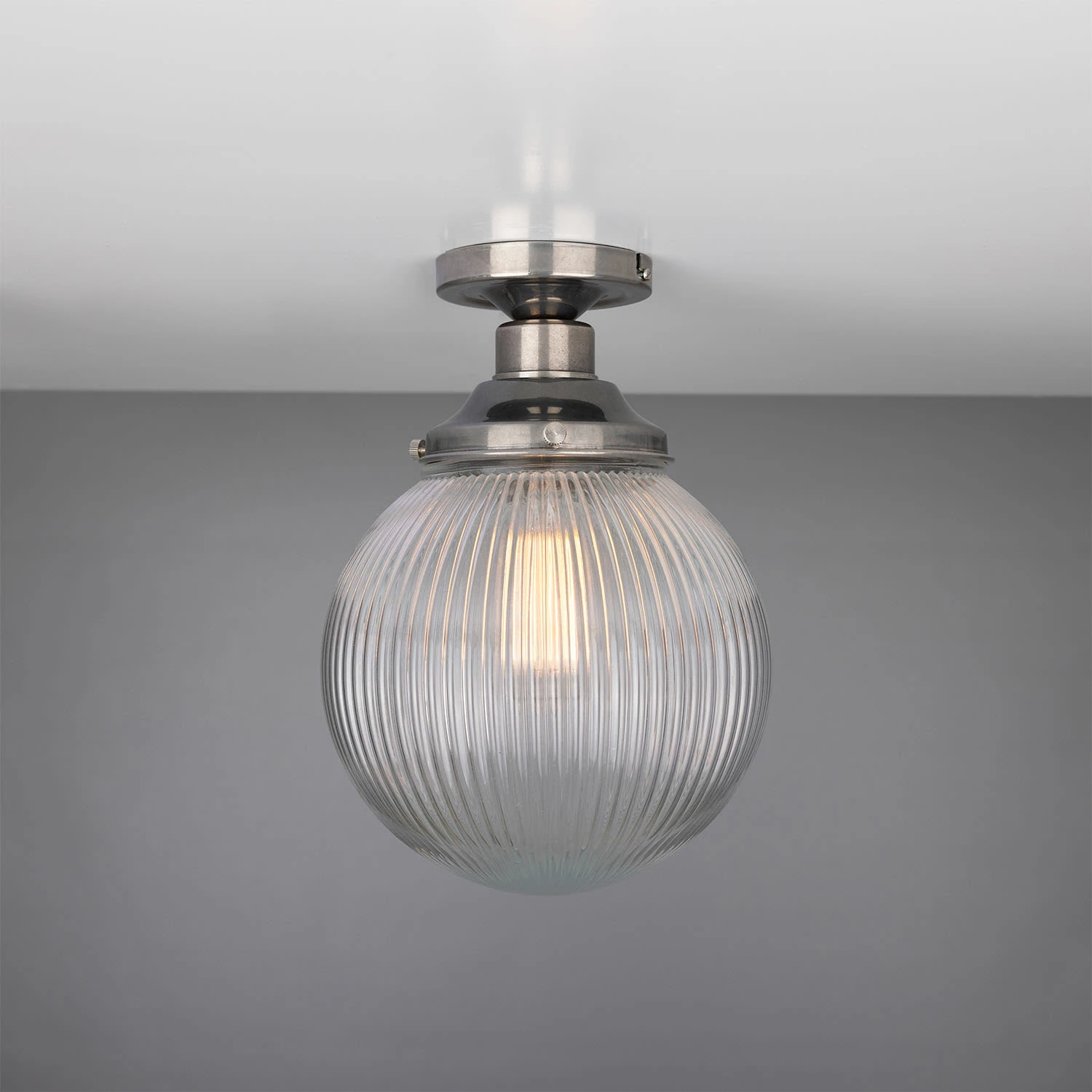 Stanley Holophane Glass Globe Ceiling Light 7.9" 3 Stanley Holophane Glass Globe Ceiling Light 7.9"