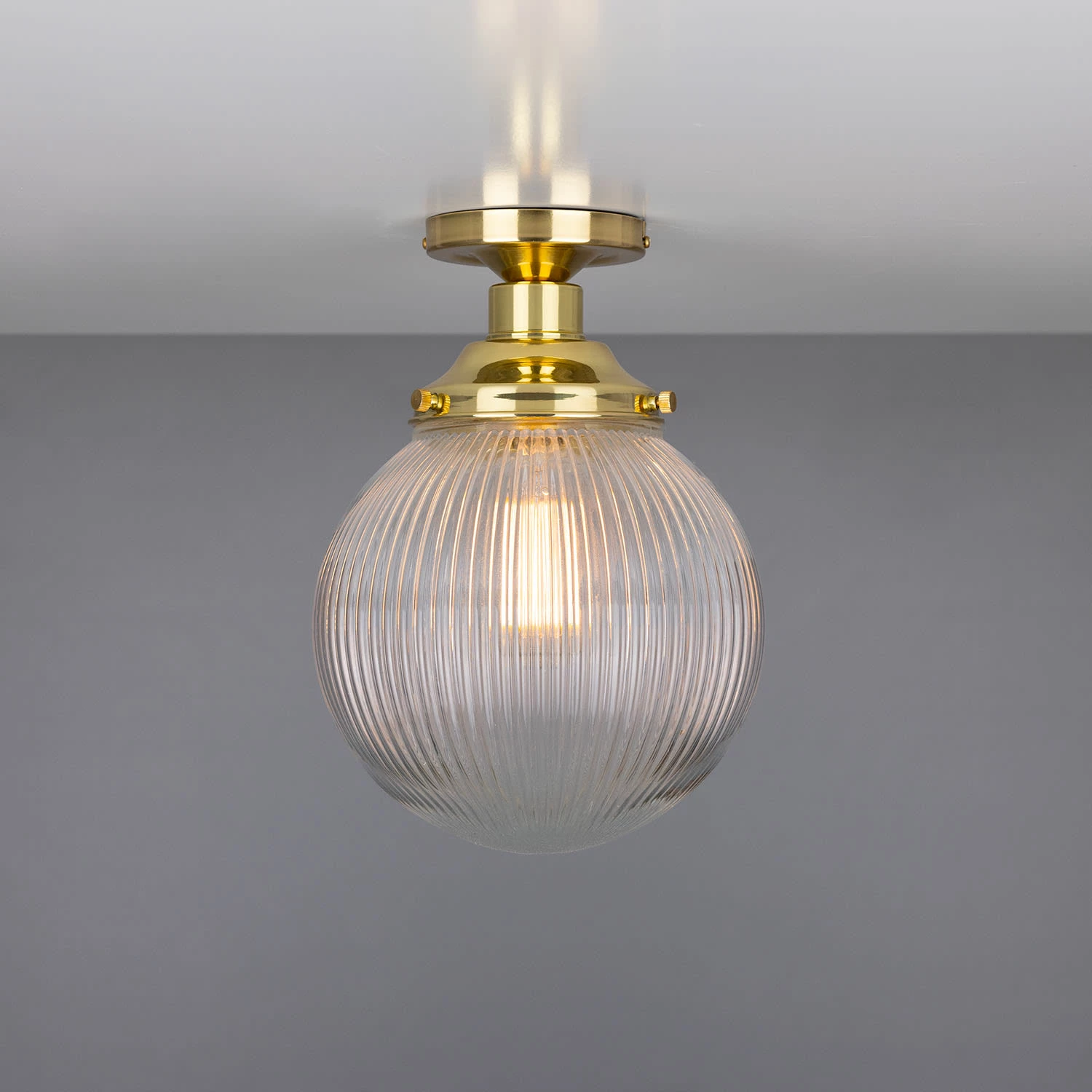 Stanley Holophane Glass Globe Ceiling Light 7.9" 7 Stanley Holophane Glass Globe Ceiling Light 7.9" - Image 5