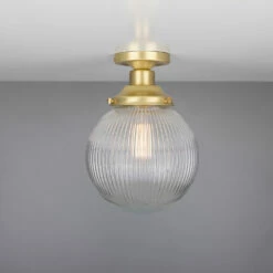 Stanley Holophane Glass Globe Ceiling Light 7.9" 20 Stanley Holophane Glass Globe Ceiling Light 7.9" -Home-Lighting Sale mlcf37satbrs 2