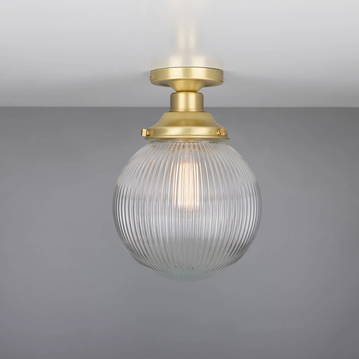 Stanley Holophane Glass Globe Ceiling Light 7.9" 9 Stanley Holophane Glass Globe Ceiling Light 7.9" - Image 7