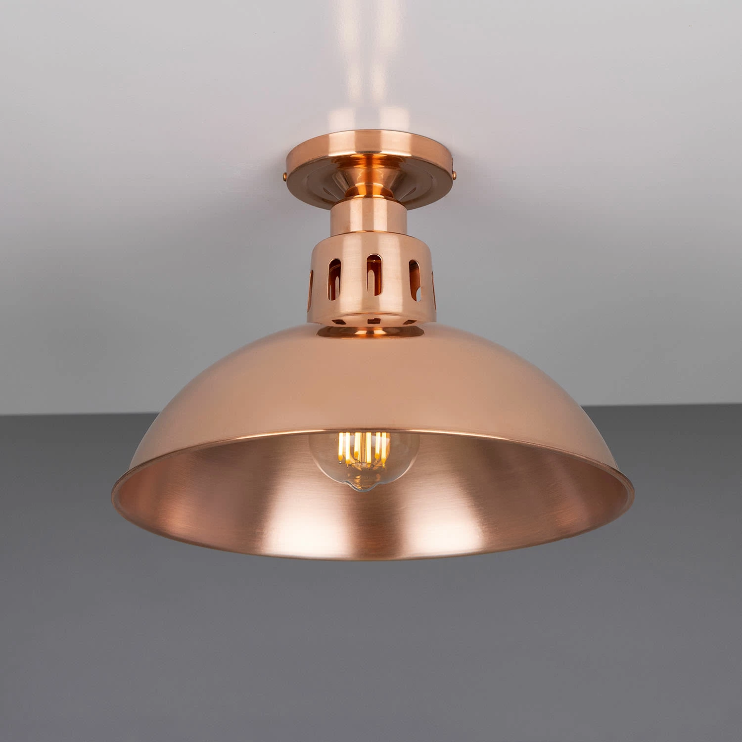 Berlin Vintage Copper Flush Ceiling Light 11.8" 3 Berlin Vintage Copper Flush Ceiling Light 11.8"