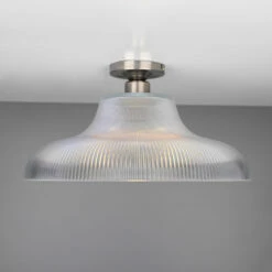 Mono Holophane Glass Flush Ceiling Light 15.7" -Home-Lighting Sale mlcf39antslv 1