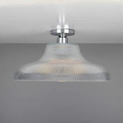 Mono Holophane Glass Flush Ceiling Light 15.7" -Home-Lighting Sale mlcf39polchr 1