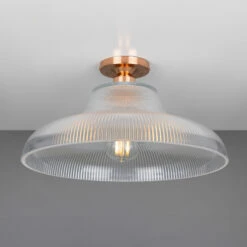 Mono Holophane Glass Flush Ceiling Light 15.7" -Home-Lighting Sale mlcf39polcop 1