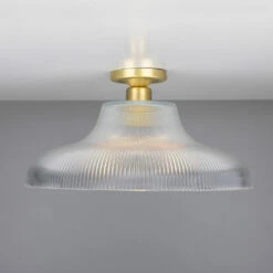 Mono Holophane Glass Flush Ceiling Light 15.7" -Home-Lighting Sale mlcf39satbrs 1