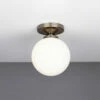 Yaounde Opal Globe Flush Ceiling Light 5.5" -Home-Lighting Sale mlcf40antbrs