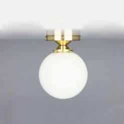 Yaounde Opal Globe Flush Ceiling Light 5.5" -Home-Lighting Sale mlcf40polbrs 1