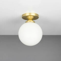 Yaounde Opal Globe Flush Ceiling Light 5.5" -Home-Lighting Sale mlcf40satbrs