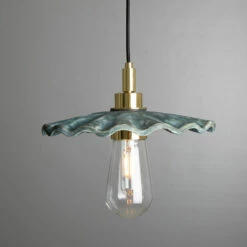 Kirhii Ceramic Bathroom Pendant Light 10.7", Blue Earth IP44