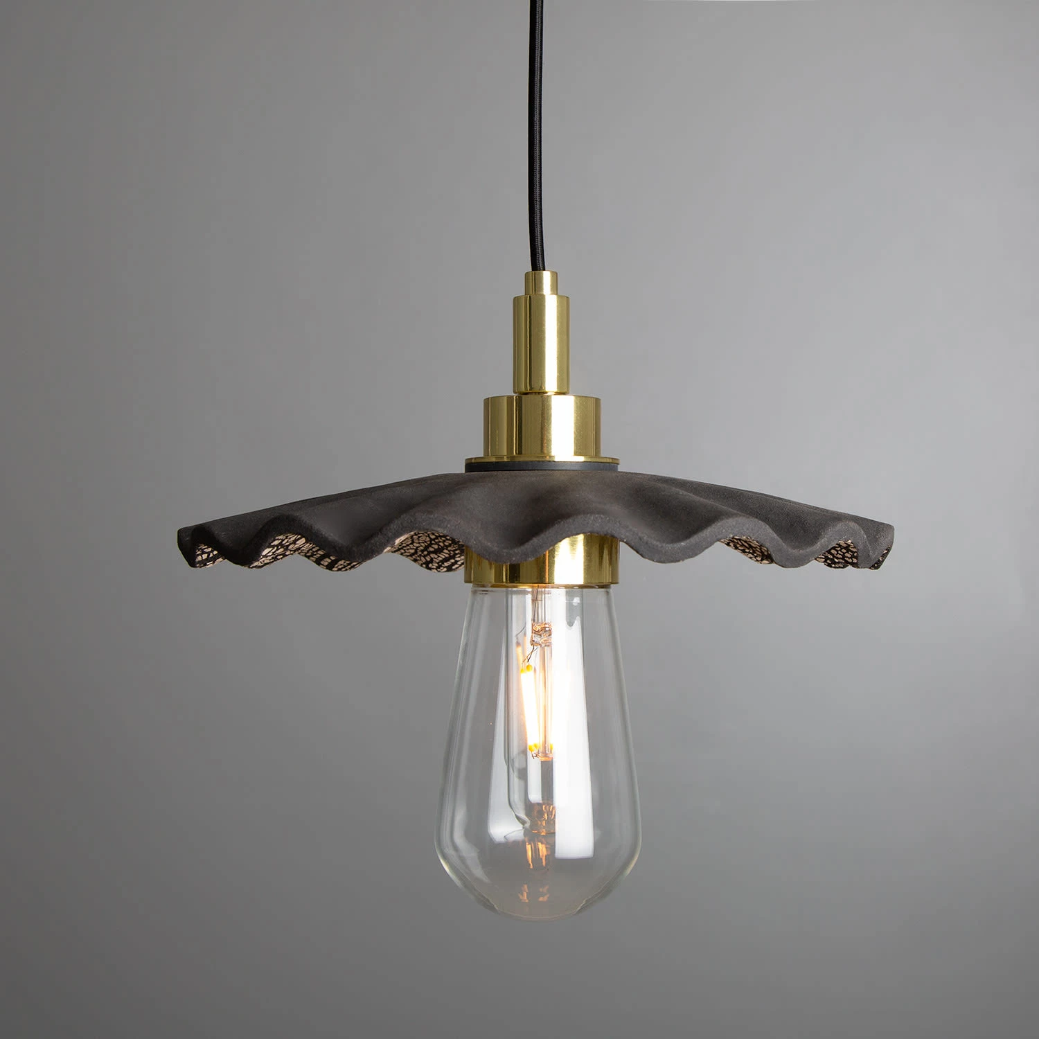 Kirhii Ceramic Bathroom Pendant Light 10.7", Black Clay IP44 3 Kirhii Ceramic Bathroom Pendant Light 10.7", Black Clay IP44