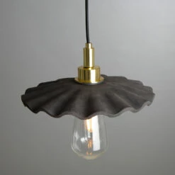 Kirhii Ceramic Bathroom Pendant Light 10.7", Black Clay IP44 9 Kirhii Ceramic Bathroom Pendant Light 10.7", Black Clay IP44 -Home-Lighting Sale mlcmbp002 2
