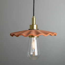 Kirhii Ceramic Bathroom Pendant Light 10.7", Red Iron IP44