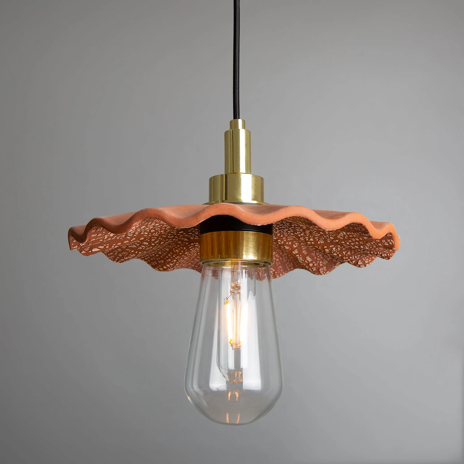 Kirhii Ceramic Bathroom Pendant Light 10.7", Red Iron IP44 4 Kirhii Ceramic Bathroom Pendant Light 10.7", Red Iron IP44 - Image 2