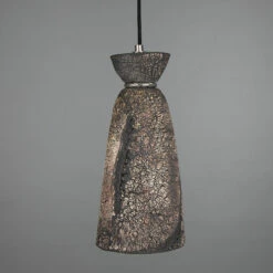 Parva Ceramic Bathroom Pendant Light 5.5", Black Clay IP44