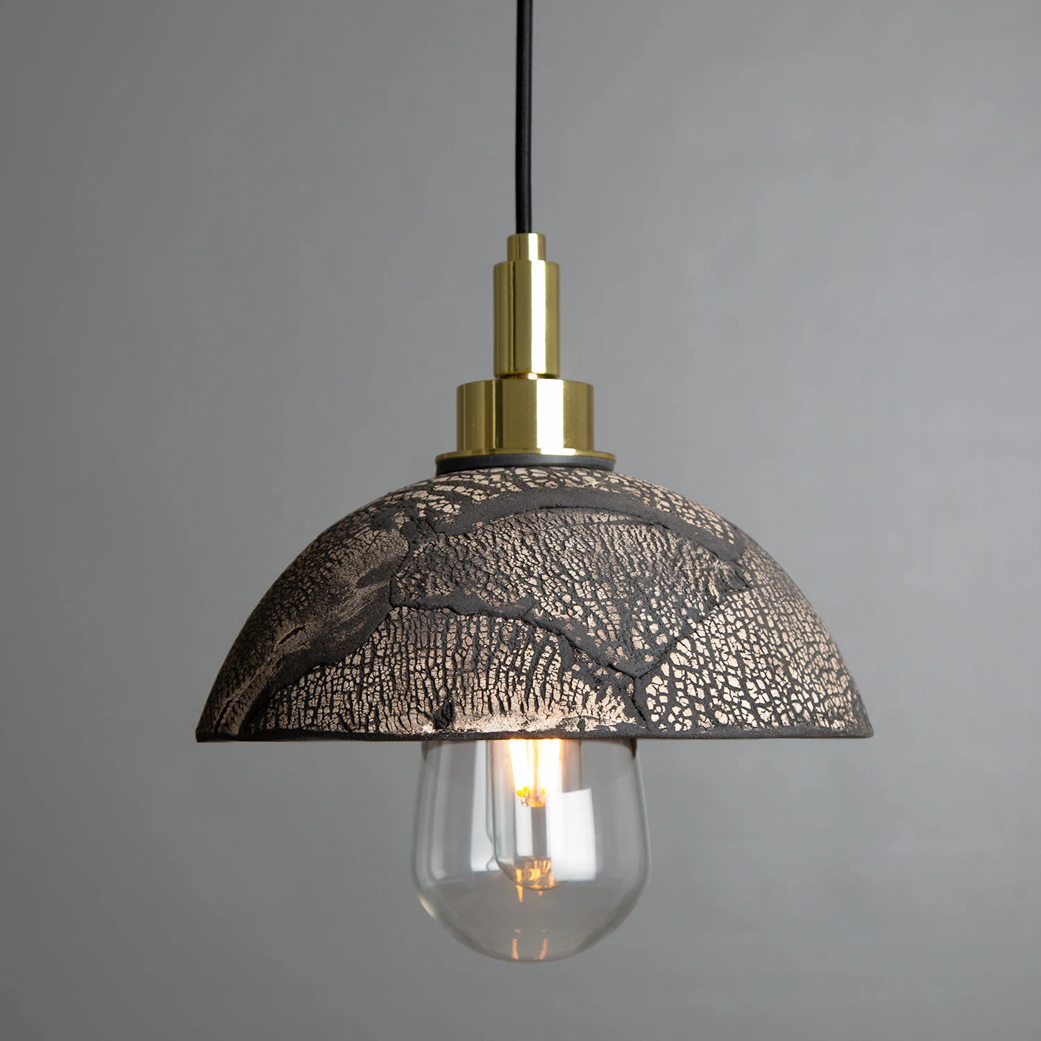 Kingii Ceramic Dome Bathroom Pendant Light 7.9", Black Clay IP44 3 Kingii Ceramic Dome Bathroom Pendant Light 7.9", Black Clay IP44