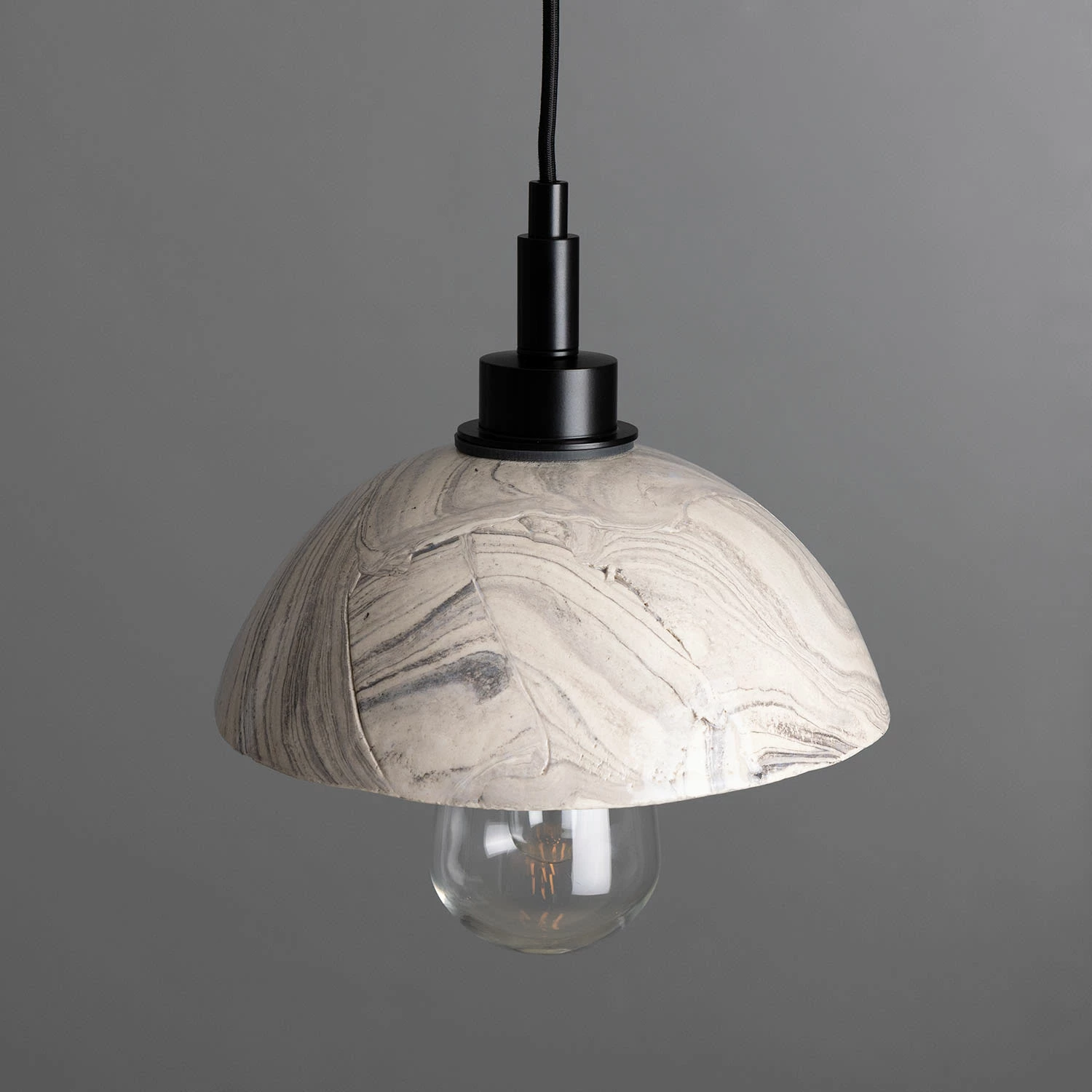 Kingii Marbled Ceramic Dome Bathroom Pendant Light 7.9" IP44 5 Kingii Marbled Ceramic Dome Bathroom Pendant Light 7.9" IP44 - Image 3