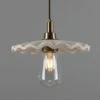 Kirhii Organic Ceramic Bathroom Pendant Light 10.6", Matte White Striped IP44 -Home-Lighting Sale mlcmbp029antbrs