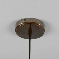 Bog Oak Organic Ceramic Disc Bathroom Pendant Light 11", Matte White Striped IP44 -Home-Lighting Sale mlcmbp030antbrs 6