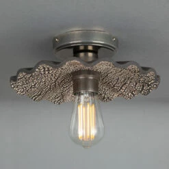 Kapok Organic Ceramic Ceiling Light 10.6", Black Clay -Home-Lighting Sale mlcmcf002antslv 1