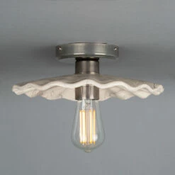 Kapok Marbled Ceramic Ceiling Light 10.7" -Home-Lighting Sale mlcmcf004antslv