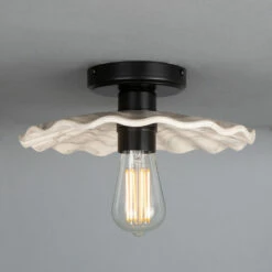 Kapok Marbled Ceramic Ceiling Light 10.7" -Home-Lighting Sale mlcmcf004pcmbk