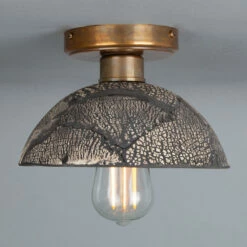 Kauri Organic Ceramic Dome Ceiling Light 7.9", Black Clay -Home-Lighting Sale mlcmcf006antbrs