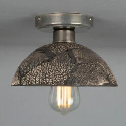 Kauri Organic Ceramic Dome Ceiling Light 7.9", Black Clay -Home-Lighting Sale mlcmcf006antslv