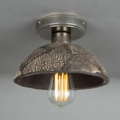 Kauri Organic Ceramic Dome Ceiling Light 7.9", Black Clay -Home-Lighting Sale mlcmcf006antslv 1