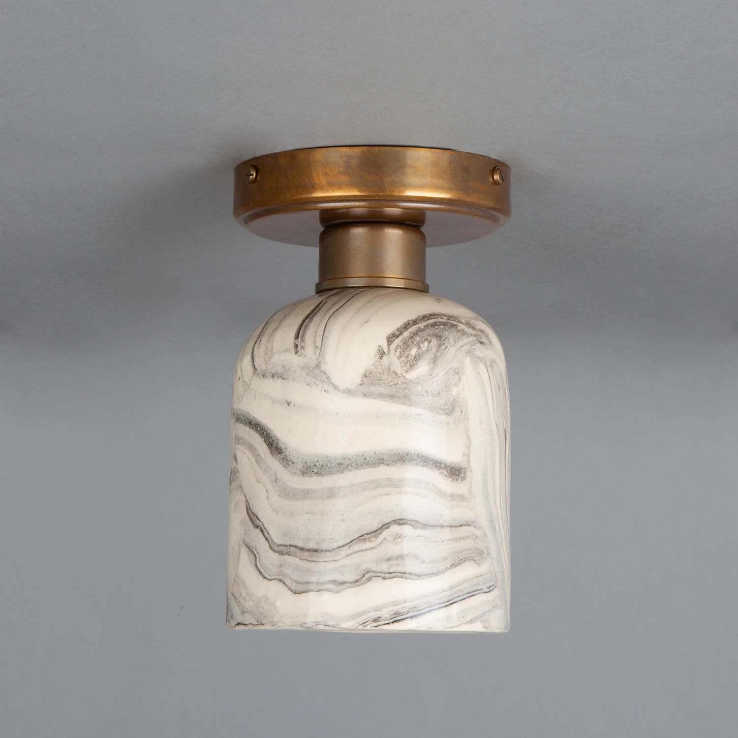 Osier Marbled Ceramic Flush Ceiling Light 4.5" 9 Osier Marbled Ceramic Flush Ceiling Light 4.5" - Image 7