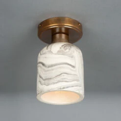 Osier Marbled Ceramic Flush Ceiling Light 4.5" 23 Osier Marbled Ceramic Flush Ceiling Light 4.5" -Home-Lighting Sale mlcmcf012antbrs 1