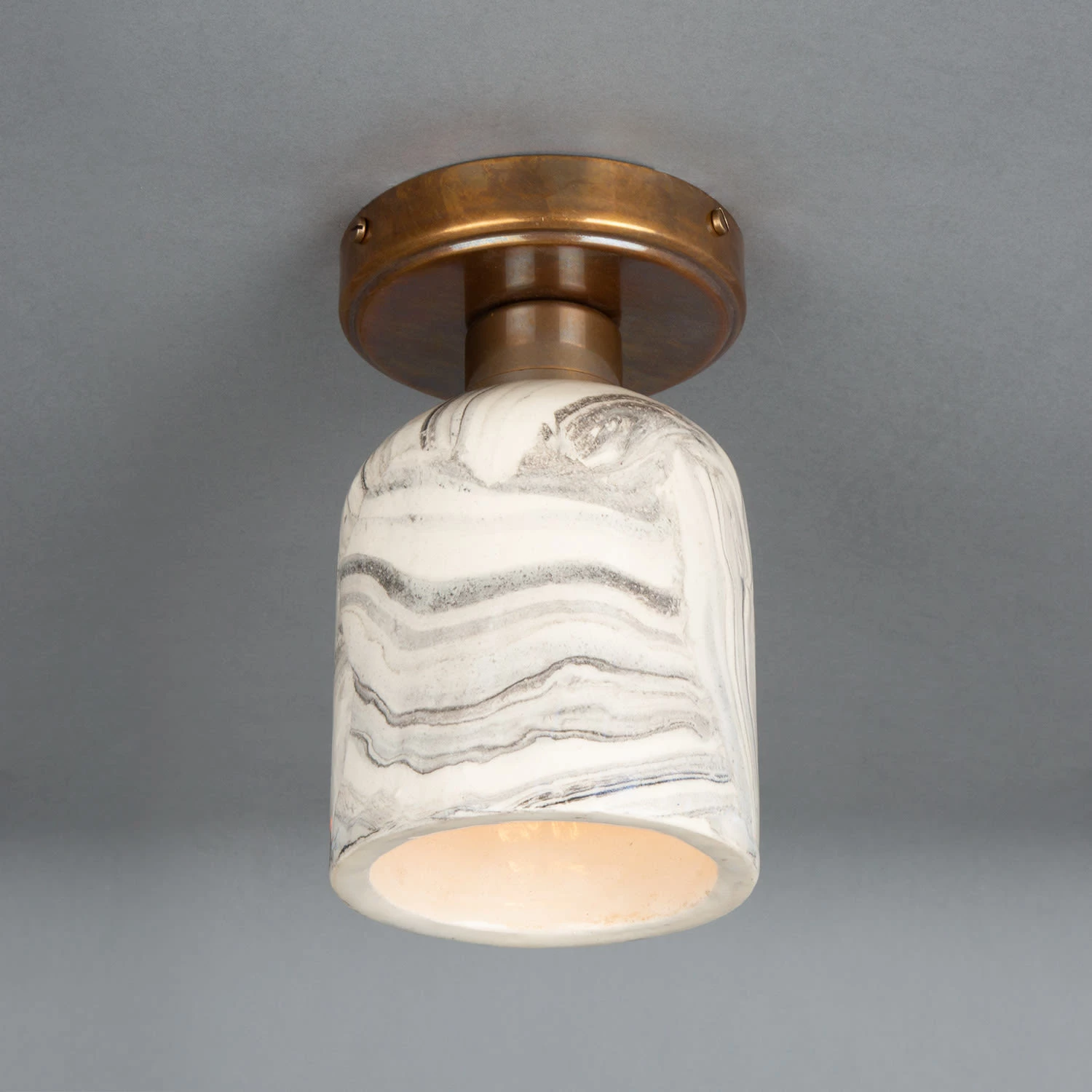 Osier Marbled Ceramic Flush Ceiling Light 4.5" 10 Osier Marbled Ceramic Flush Ceiling Light 4.5" - Image 8