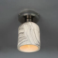 Osier Marbled Ceramic Flush Ceiling Light 4.5" 26 Osier Marbled Ceramic Flush Ceiling Light 4.5" -Home-Lighting Sale mlcmcf012antslv 1