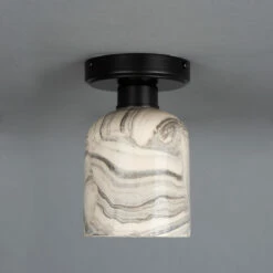 Osier Marbled Ceramic Flush Ceiling Light 4.5" 19 Osier Marbled Ceramic Flush Ceiling Light 4.5" -Home-Lighting Sale mlcmcf012pcmbk