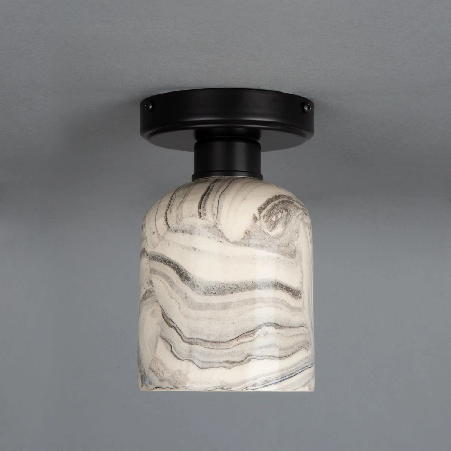 Osier Marbled Ceramic Flush Ceiling Light 4.5" 6 Osier Marbled Ceramic Flush Ceiling Light 4.5" - Image 4