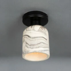 Osier Marbled Ceramic Flush Ceiling Light 4.5" 20 Osier Marbled Ceramic Flush Ceiling Light 4.5" -Home-Lighting Sale mlcmcf012pcmbk 1