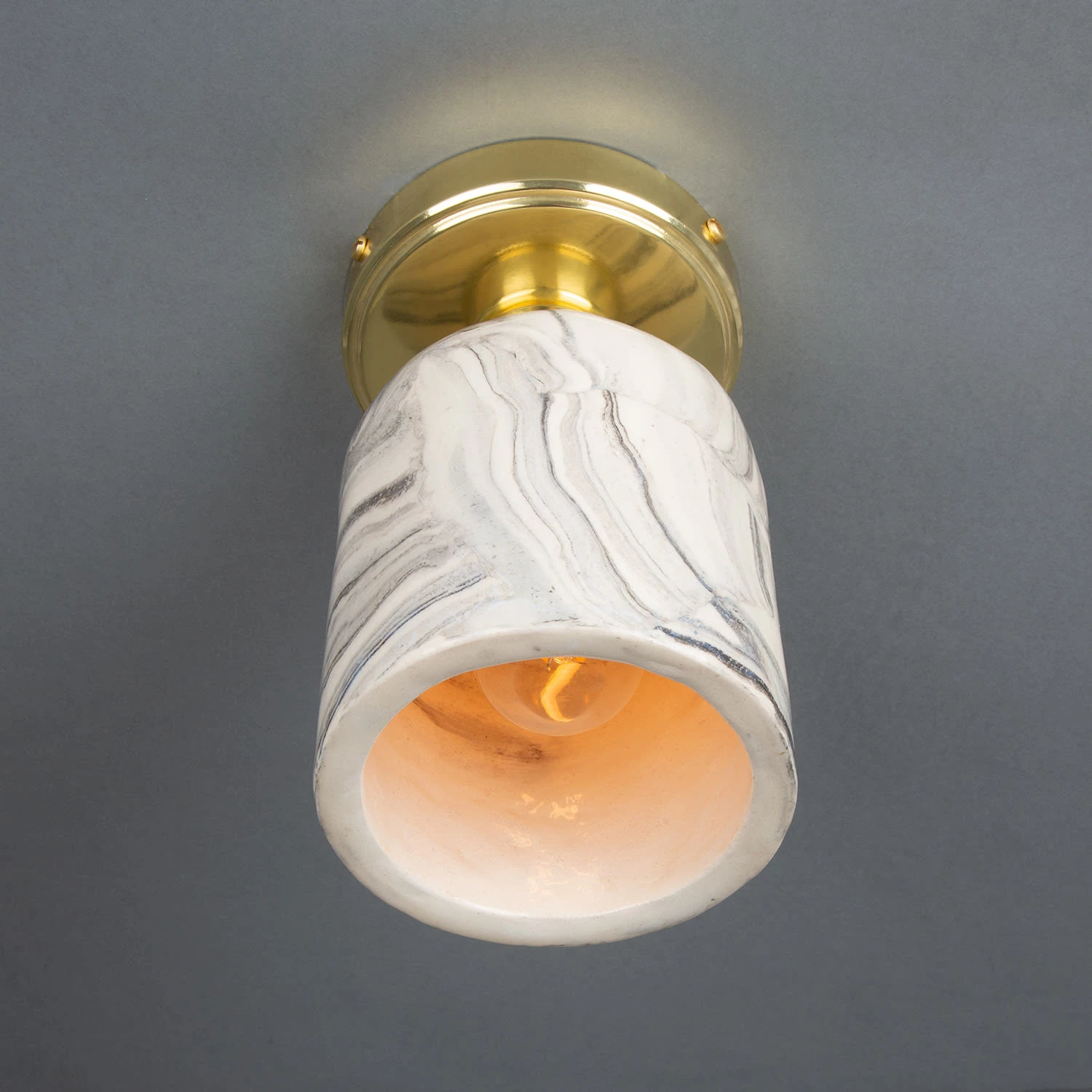 Osier Marbled Ceramic Flush Ceiling Light 4.5" 16 Osier Marbled Ceramic Flush Ceiling Light 4.5" - Image 14