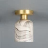 Osier Marbled Ceramic Flush Ceiling Light 4.5" 2 Osier Marbled Ceramic Flush Ceiling Light 4.5" -Home-Lighting Sale mlcmcf012satbrs