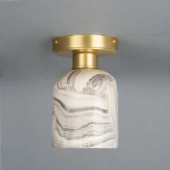Osier Marbled Ceramic Flush Ceiling Light 4.5"