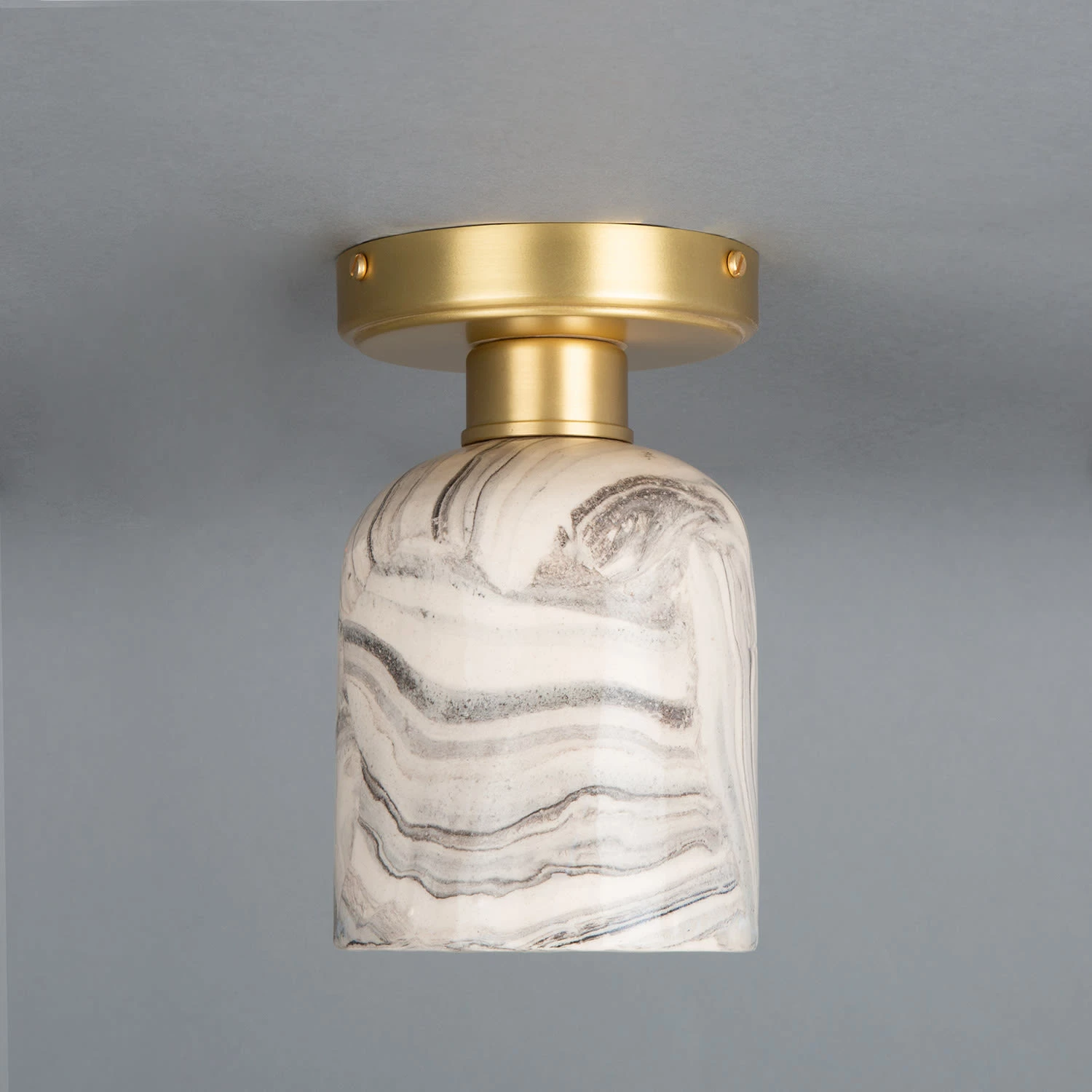 Osier Marbled Ceramic Flush Ceiling Light 4.5" 3 Osier Marbled Ceramic Flush Ceiling Light 4.5"