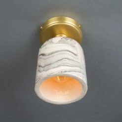 Osier Marbled Ceramic Flush Ceiling Light 4.5" 18 Osier Marbled Ceramic Flush Ceiling Light 4.5" -Home-Lighting Sale mlcmcf012satbrs 2