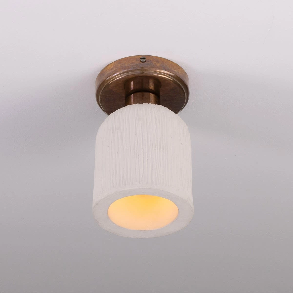 Osier Organic Ceramic Ceiling Light 4.7", Matte White Striped 5 Osier Organic Ceramic Ceiling Light 4.7", Matte White Striped - Image 3