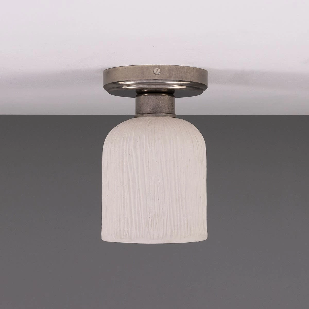 Osier Organic Ceramic Ceiling Light 4.7", Matte White Striped 7 Osier Organic Ceramic Ceiling Light 4.7", Matte White Striped - Image 5