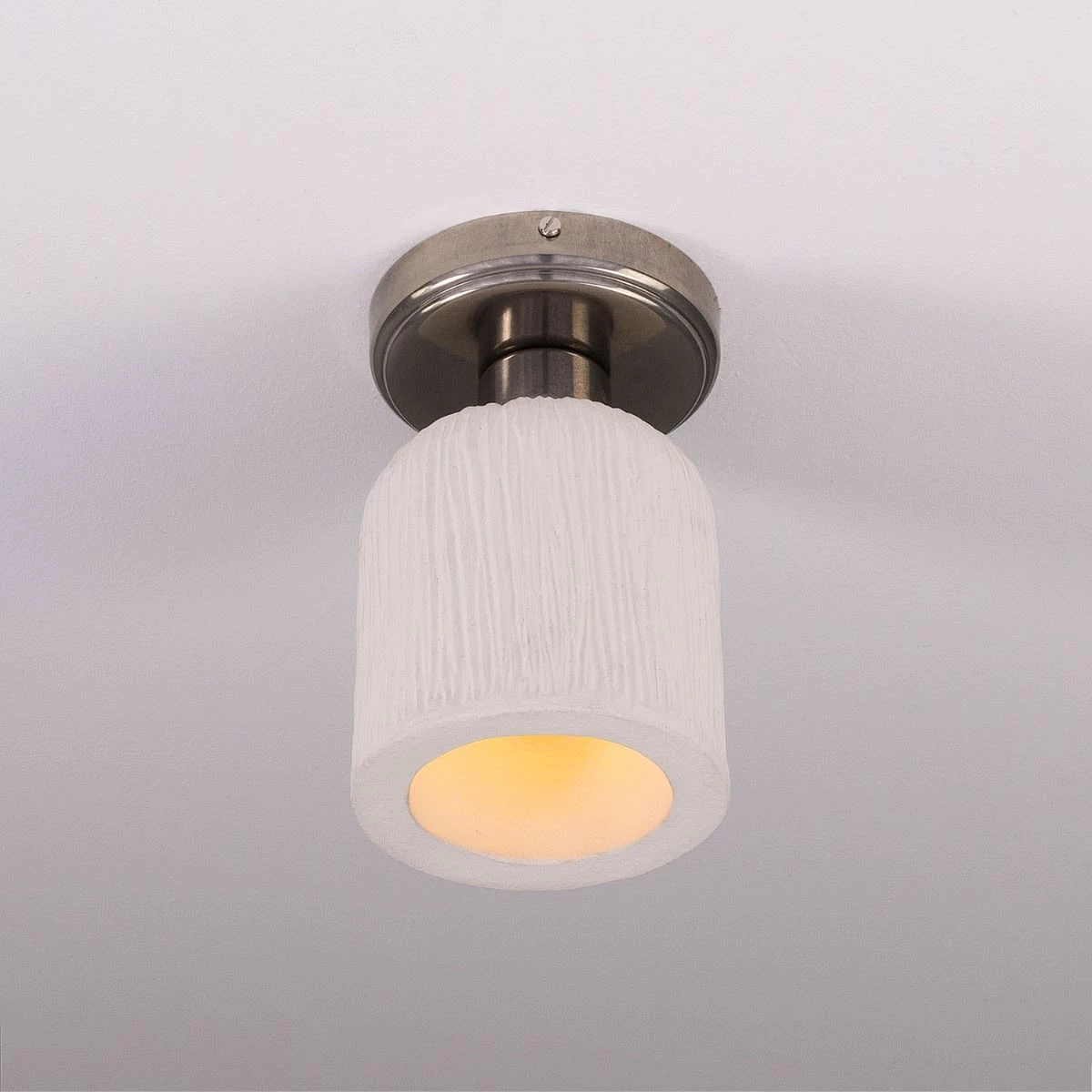 Osier Organic Ceramic Ceiling Light 4.7", Matte White Striped 8 Osier Organic Ceramic Ceiling Light 4.7", Matte White Striped - Image 6