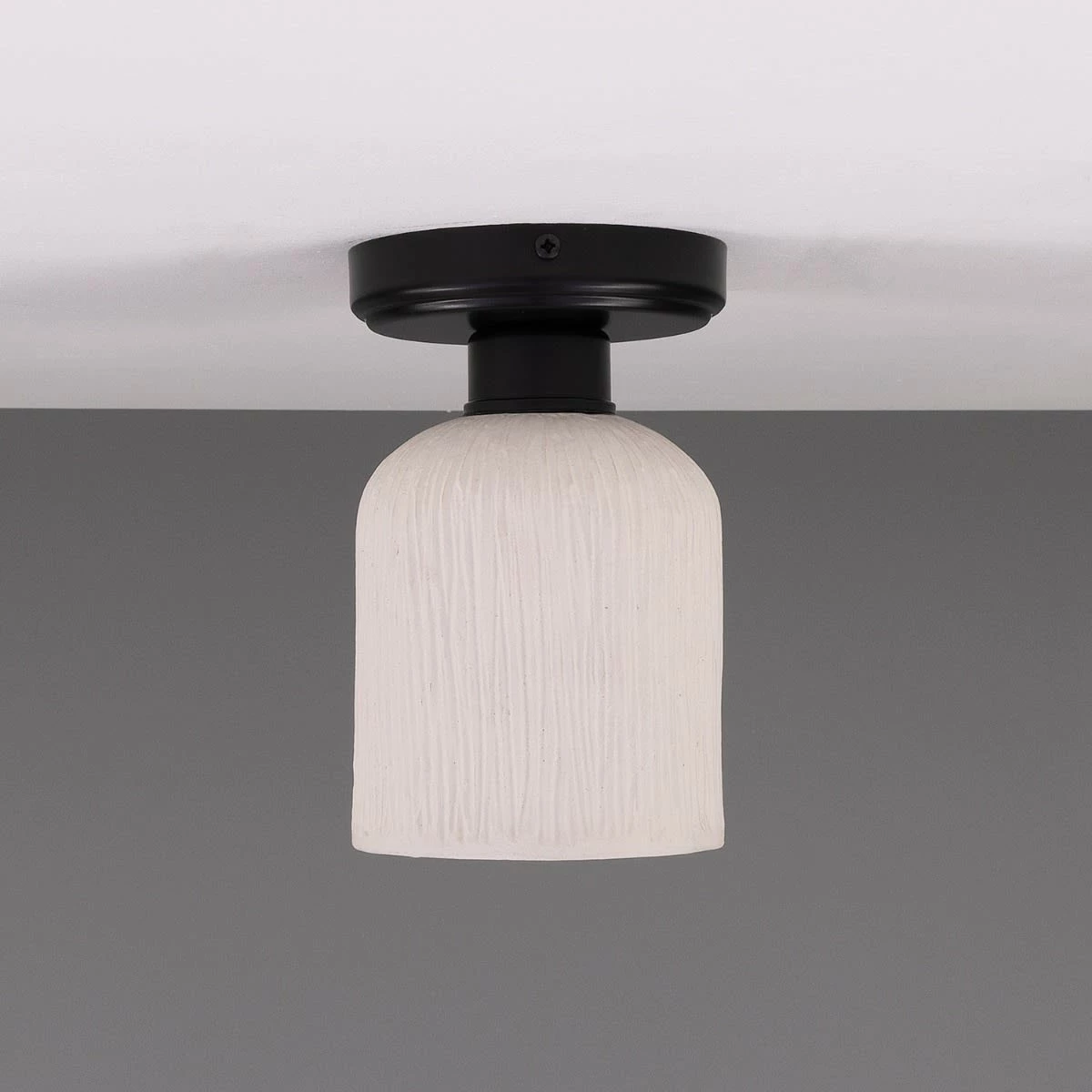 Osier Organic Ceramic Ceiling Light 4.7", Matte White Striped 19 Osier Organic Ceramic Ceiling Light 4.7", Matte White Striped - Image 17