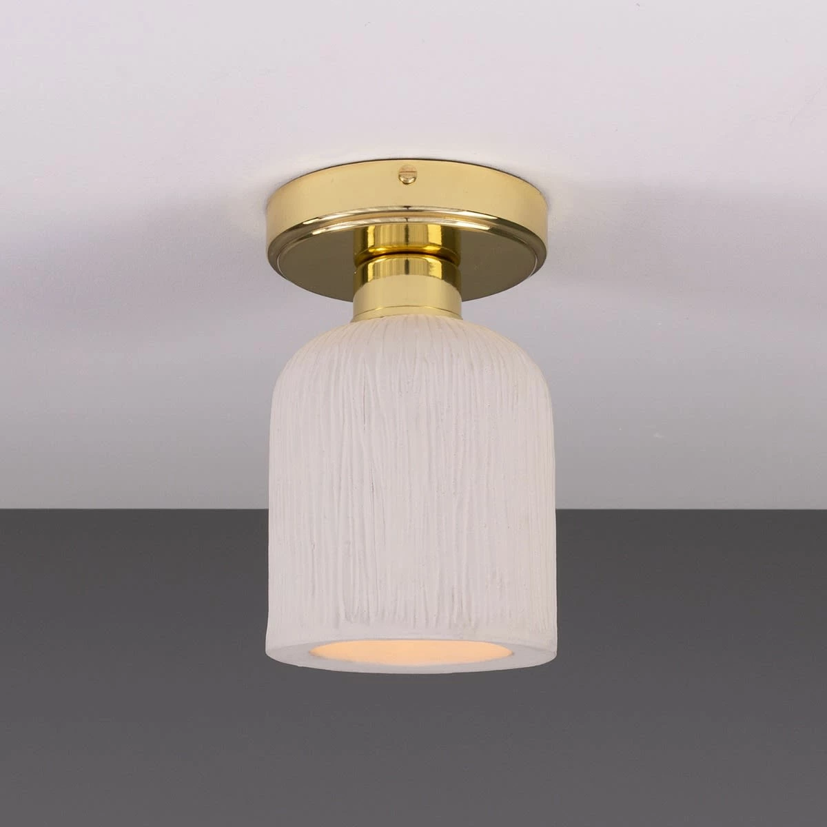 Osier Organic Ceramic Ceiling Light 4.7", Matte White Striped 9 Osier Organic Ceramic Ceiling Light 4.7", Matte White Striped - Image 7