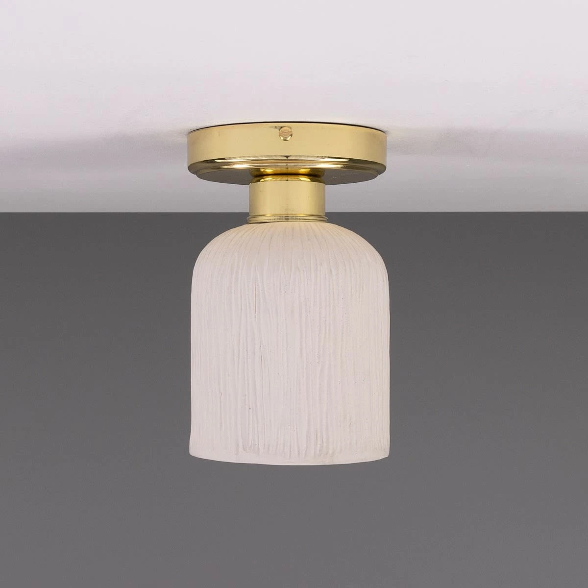 Osier Organic Ceramic Ceiling Light 4.7", Matte White Striped 10 Osier Organic Ceramic Ceiling Light 4.7", Matte White Striped - Image 8