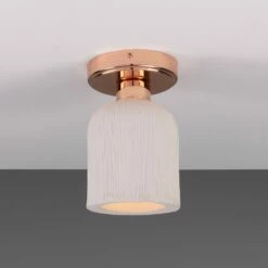 Osier Organic Ceramic Ceiling Light 4.7", Matte White Striped 32 Osier Organic Ceramic Ceiling Light 4.7", Matte White Striped -Home-Lighting Sale mlcmcf013polcop