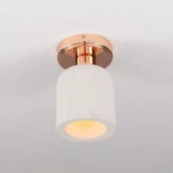 Osier Organic Ceramic Ceiling Light 4.7", Matte White Striped 34 Osier Organic Ceramic Ceiling Light 4.7", Matte White Striped -Home-Lighting Sale mlcmcf013polcop 2