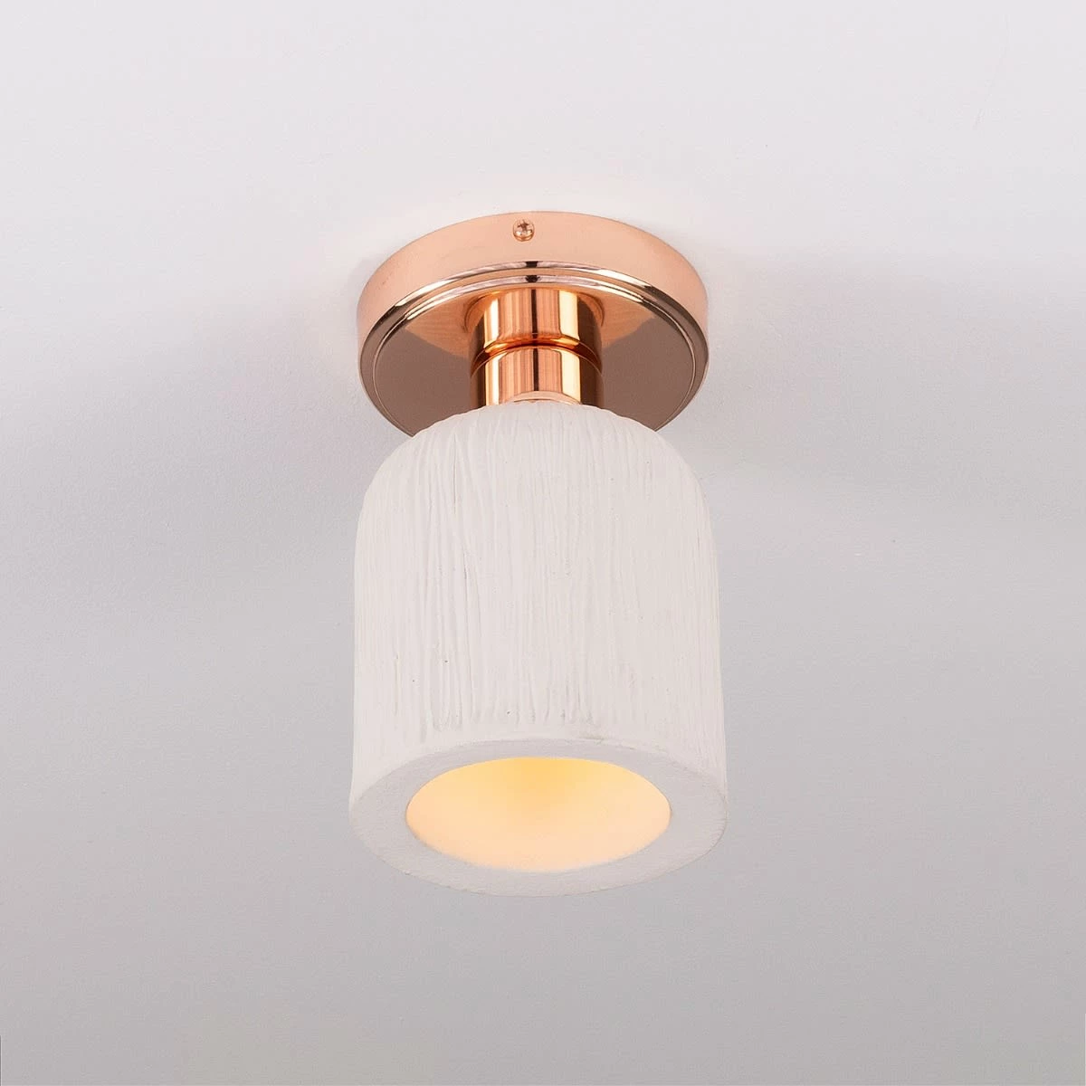 Osier Organic Ceramic Ceiling Light 4.7", Matte White Striped 17 Osier Organic Ceramic Ceiling Light 4.7", Matte White Striped - Image 15